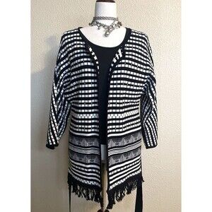 Chicos belted cardigan w/fringe bottom, Excellent condition! Size 0